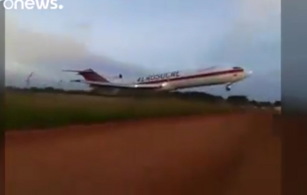 Kolumbiyada qəzaya uğrayan “Boeing 727” yük təyyarəsinin görüntüsü yayıldı