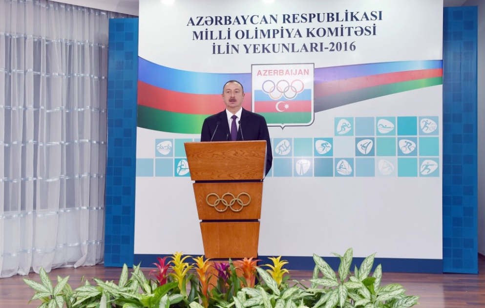 President Ilham Aliyev attended ceremony dedicated to sport results of 2016