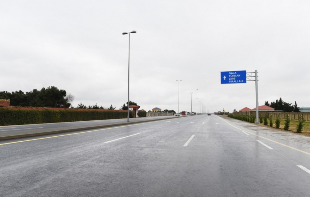 Le président Ilham Aliyev inaugure un deuxième tronçon de la route Gala-Pirallahy