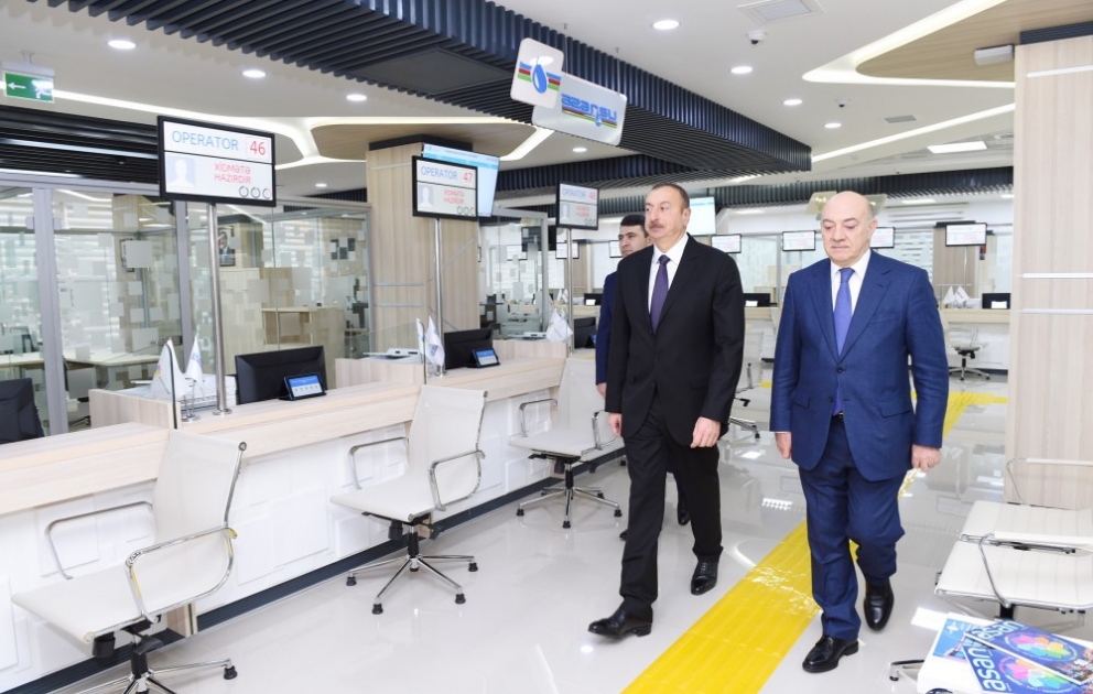 Aserbaidschans Präsident Ilham Aliyev weiht Zentrum „ASAN Kommunal“ Nummer 1 ein