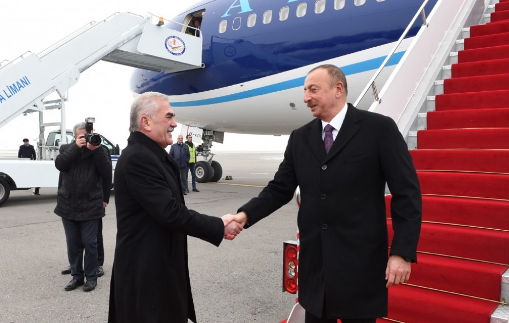 Azərbaycan Prezidenti İlham Əliyev Naxçıvan Muxtar Respublikasına səfərə gəlib