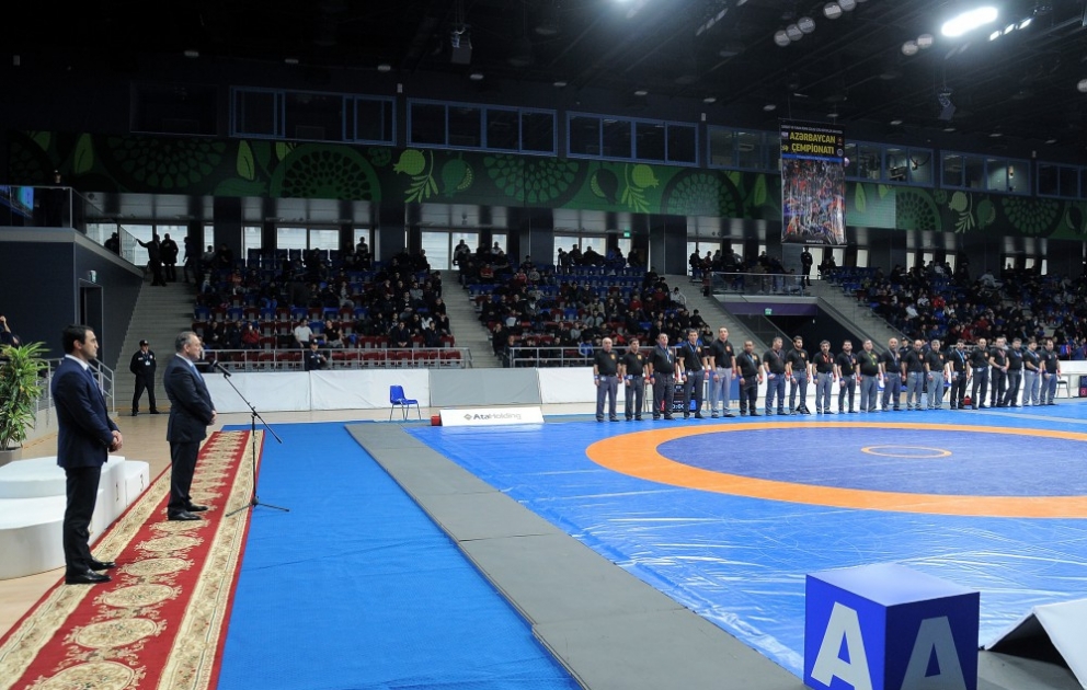 Состоялась церемония открытия чемпионата Азербайджана по вольной и греко-римской борьбе среди взрослых