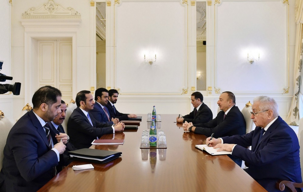 Le président Ilham Aliyev a reçu une délégation qatarie conduite par le ministre des Affaires étrangères