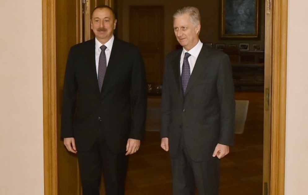 Vieraugengespräch zwischen Aserbaidschans Präsident Ilham Aliyev und Belgiens König Philippe