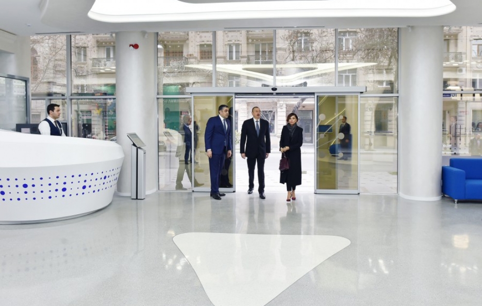 President Ilham Aliyev attended opening of new service center at branch of Post Office No.1 in Baku