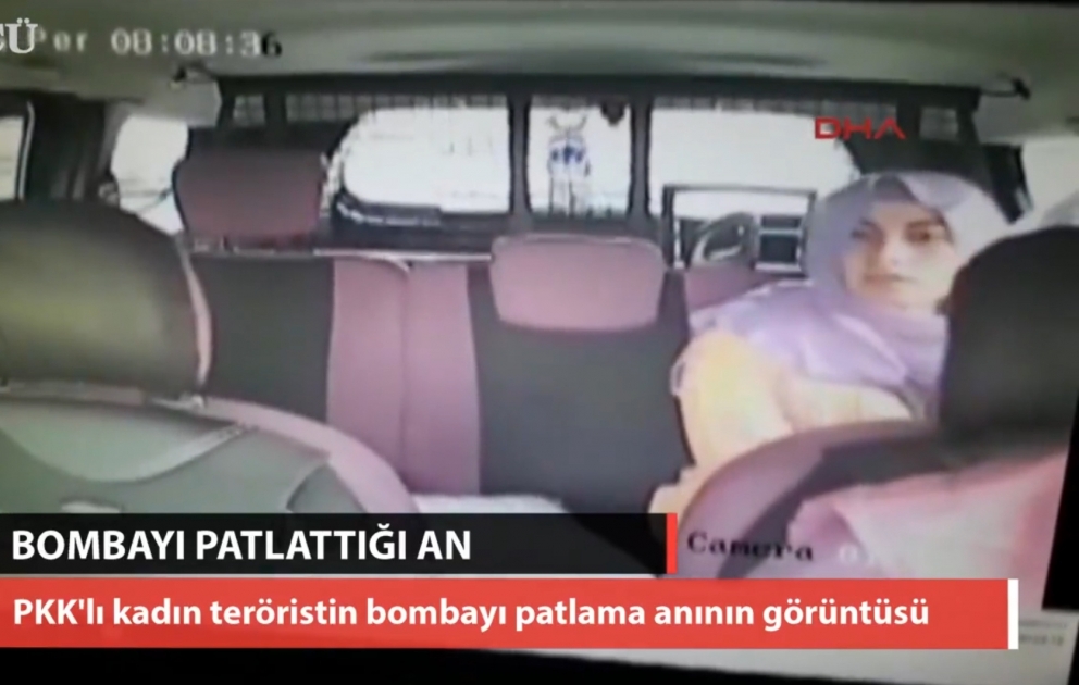 PKK-çı qadının bombanı partlatdığı anın görüntüləri yayılıb