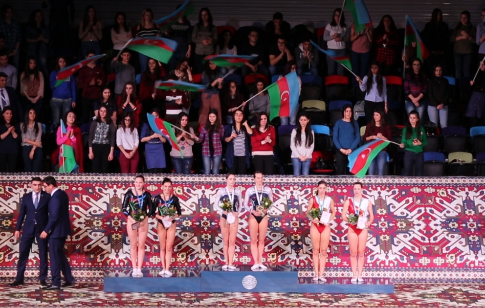 Bakıda batut gimnastikası üzrə Dünya Kubokunun qalibləri mükafatlandırılıb