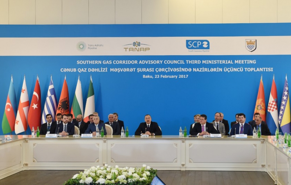 Drittes Treffen von Ministern im Rahmen des Beirats "Südlicher Gaskorridor" in Baku