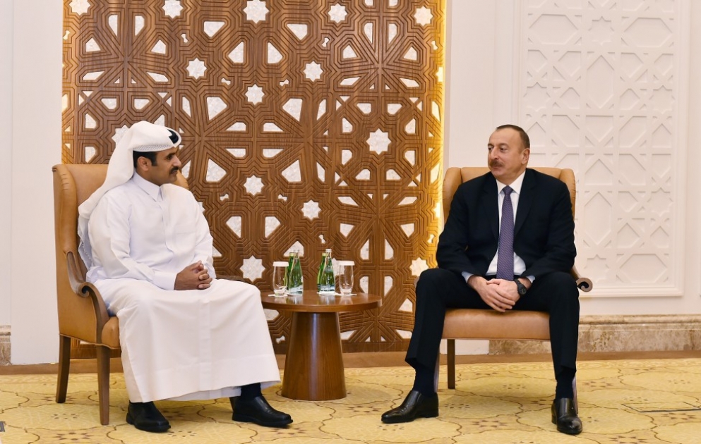 Azərbaycan Prezidenti İlham Əliyev “Qatar Petroleum”un icraçı direktoru ilə görüşüb