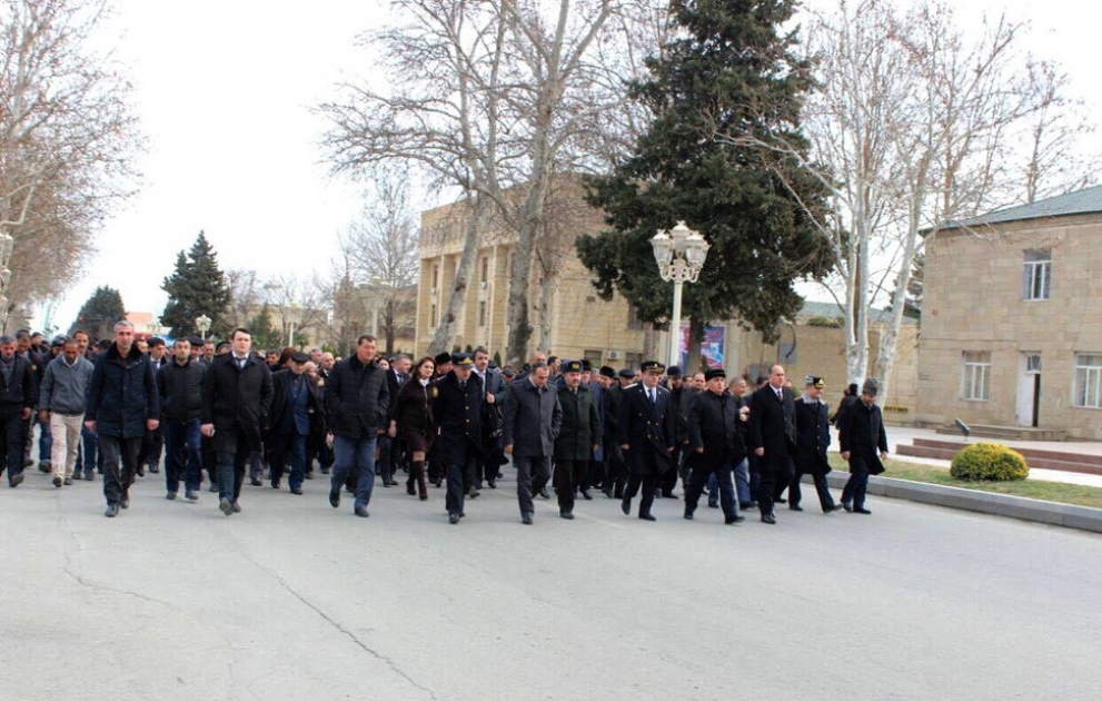 Xocalı soyqırımının 25-ci ildönümü ilə əlaqədar Goranboyda ümumrayon yürüşü olub