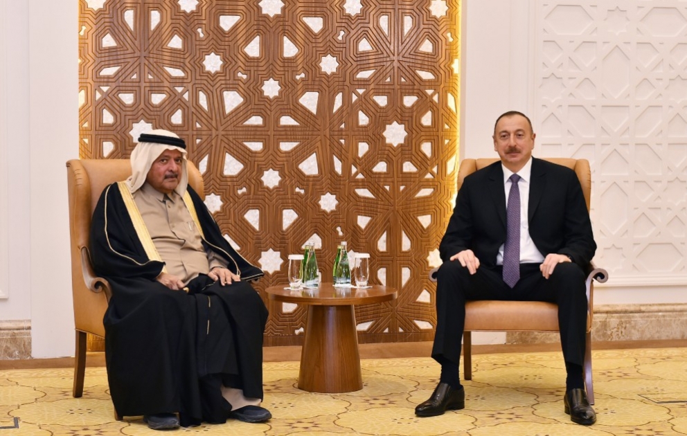 Entretien du président Ilham Aliyev avec le patron d'Al Faisal Holding Company et de l'Association des entrepreneurs du Qatar