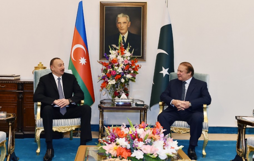 Azərbaycan Prezidenti İlham Əliyev Pakistanın Baş naziri Məhəmməd Nəvaz Şərif ilə görüşüb