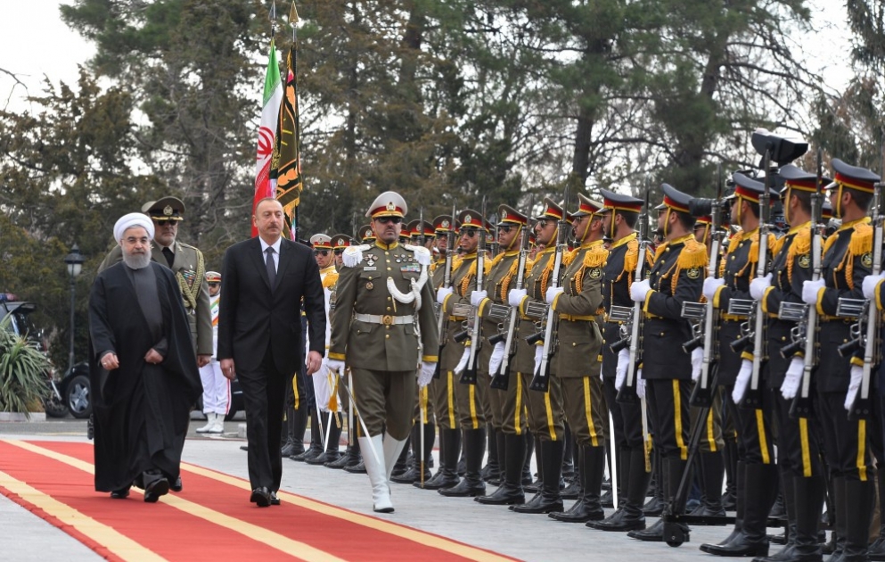 Téhéran: cérémonie d'accueil officiel du président azerbaïdjanais Ilham Aliyev