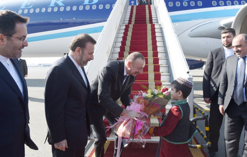 President Ilham Aliyev arrived in Iran on official visit