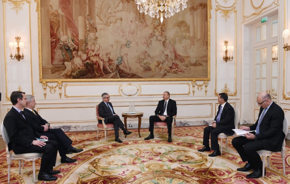 President Ilham Aliyev met with CEO of Credit Agricole SA in Paris