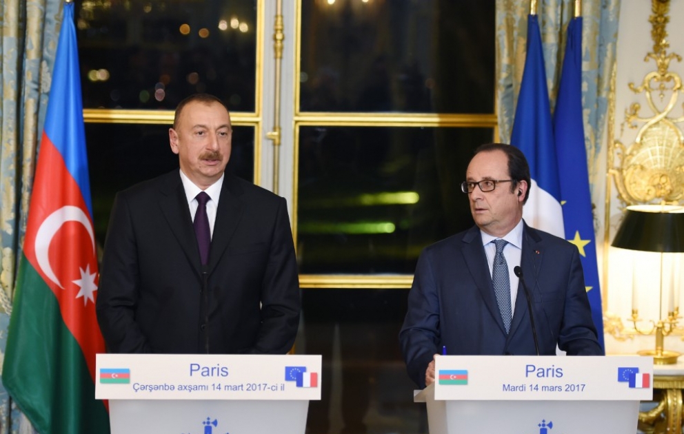 President Ilham Aliyev and President Francois Hollande made press statements