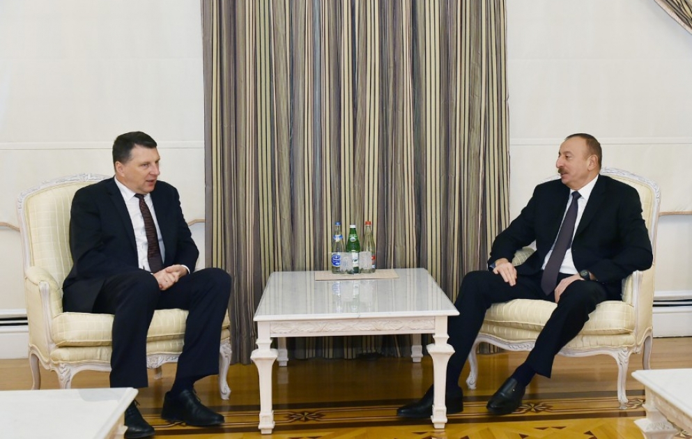 President Ilham Aliyev met with Latvian President Raimonds Vejonis