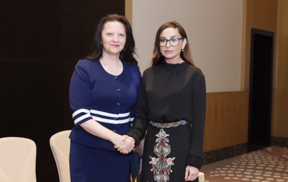 Rencontre de la première vice-présidente azerbaïdjanaise avec la première dame de Macédoine