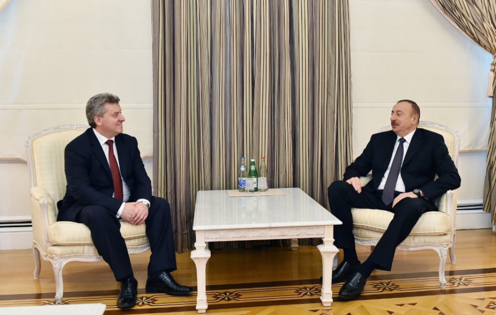 Президент Азербайджана Ильхам Алиев встретился с Президентом Македонии Георге Ивановым
