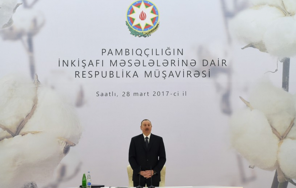 President Ilham Aliyev attended conference on development of cotton-growing