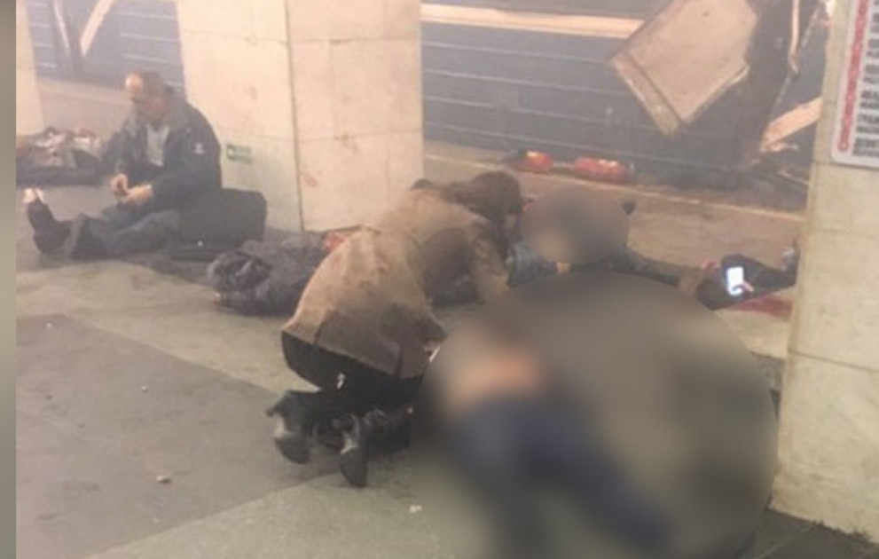 Sankt-Peterburqda terror: hadisə yerindən şok görüntülər yayıldı