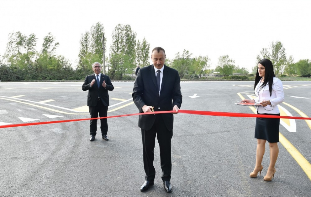 President Ilham Aliyev opened Salahli-Balchili-Aghgiragli-Varvara-Jirdakhan highway in Yevlakh