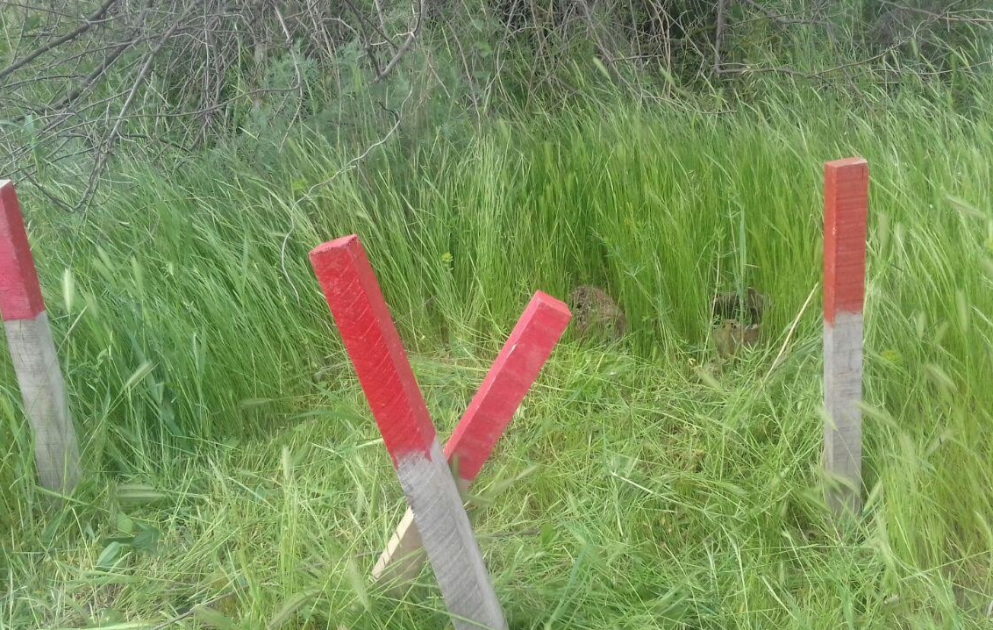 В Джоджуг Марджанлы обнаружена боеголовка артиллерийского снаряда и противопехотная мина