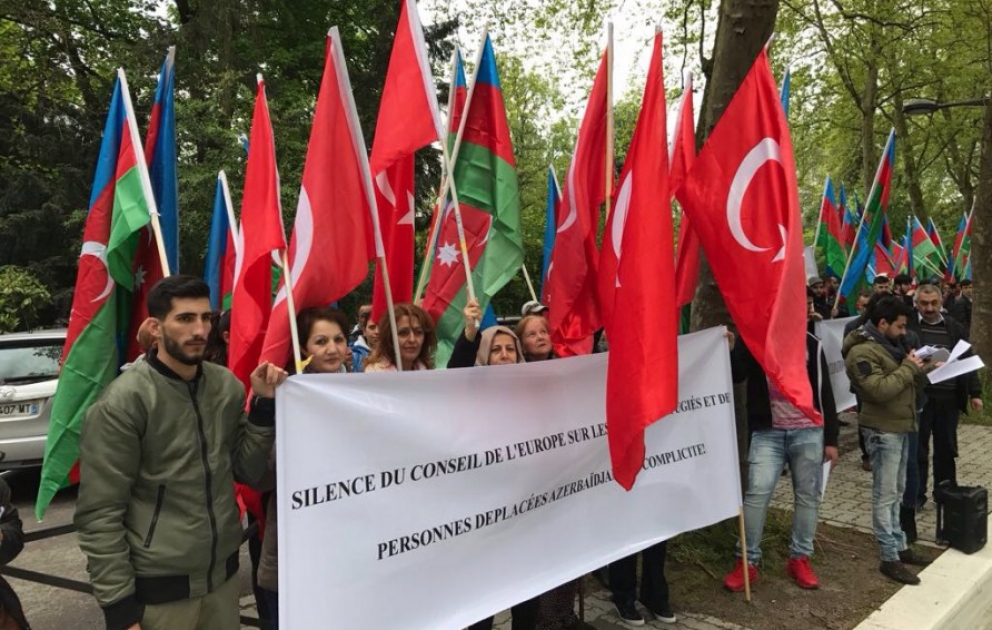 Azerbaijani diaspora members hold protest rally outside PACE building in Strasbourg