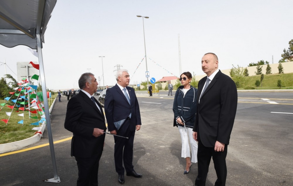 Prezident İlham Əliyev Pirallahı rayonunda yeni körpünün açılışında iştirak edib