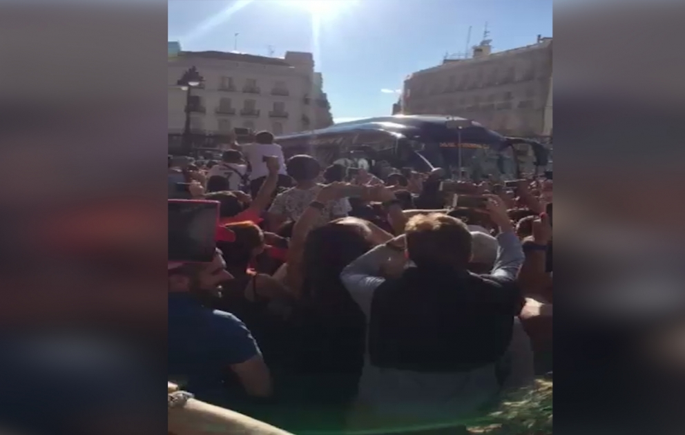 Real Madrid fans celebrate victory
