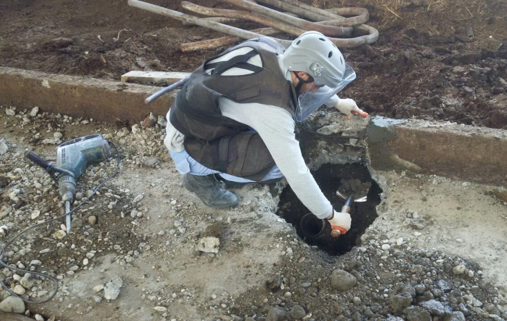 Ağdamda qrad raketinin motor hissəsi aşkar edilib