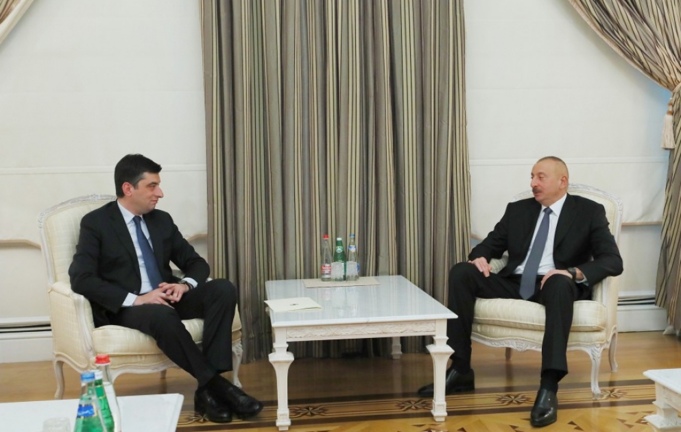 Präsident Ilham Aliyev empfängt georgische Delegation