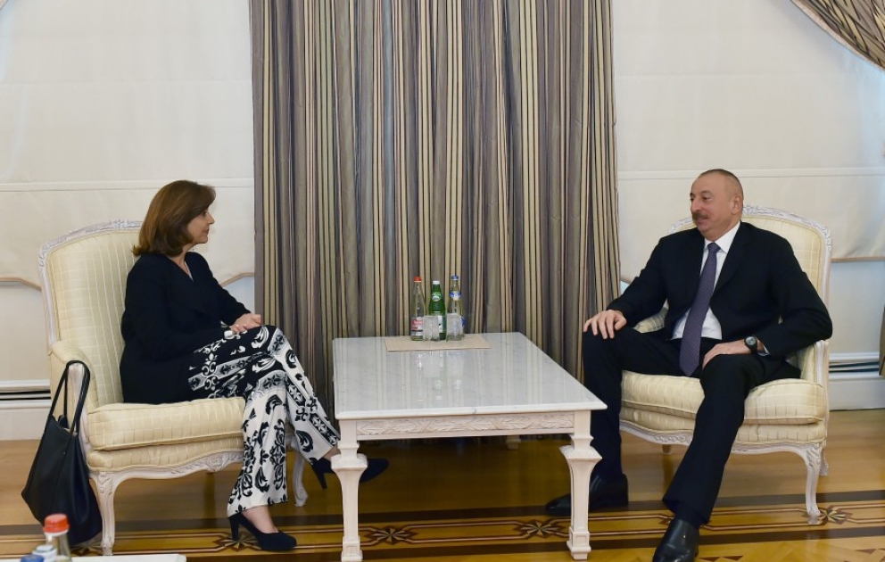 Azərbaycan Prezidenti İlham Əliyev Kolumbiyanın xarici işlər nazirini qəbul edib