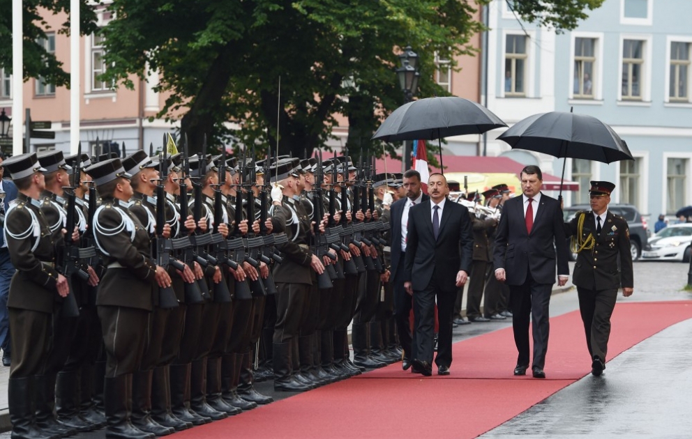 Official welcome ceremony was held for President Ilham Aliyev in Riga