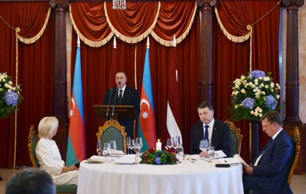 Latvian President hosted official reception for President of Azerbaijan