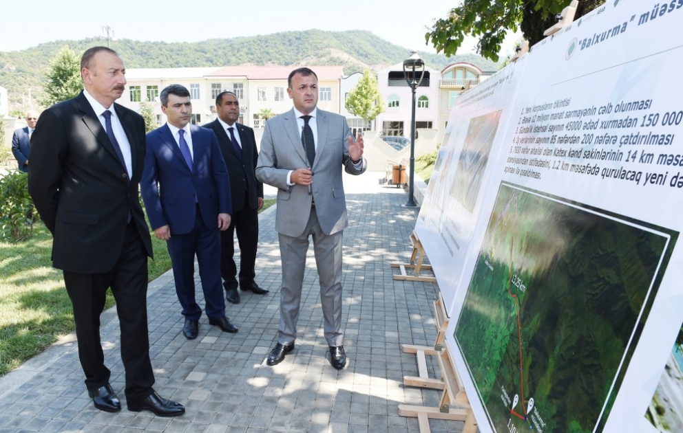 Staatspräsident Ilham Aliyev weiht in Balakan Zentrum “ABAD“ ein