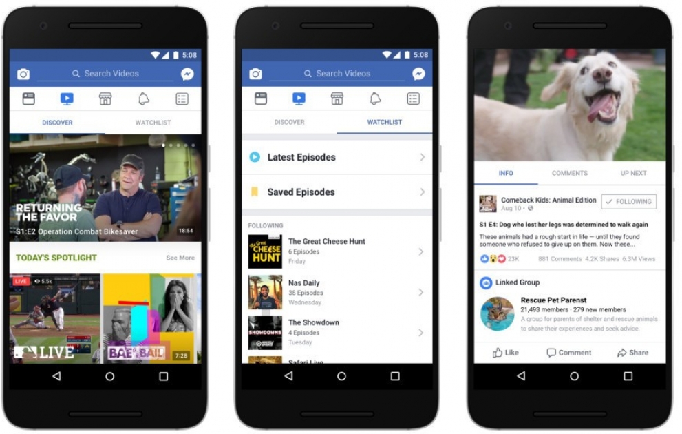 Facebook представила видеосервис Watch