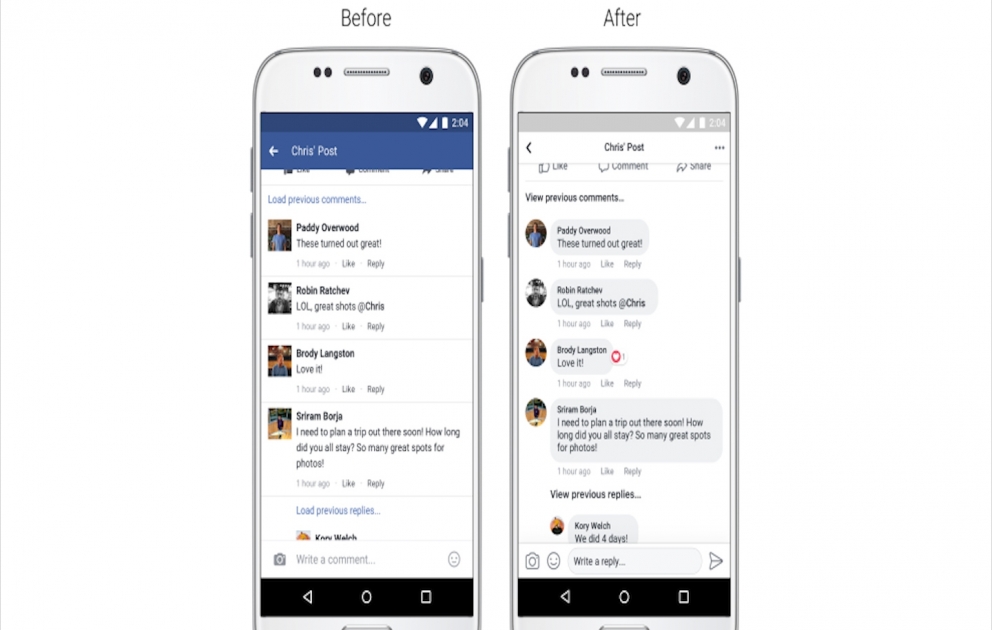 “Facebook” mobil proqramın dizaynını yeniləyib