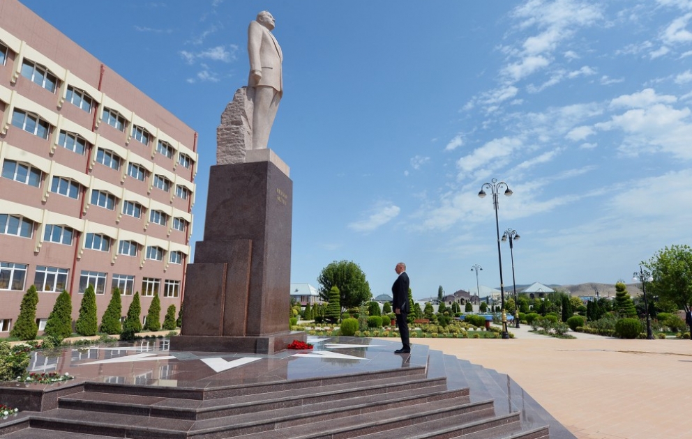 President Ilham Aliyev arrived in Goygol district for visit