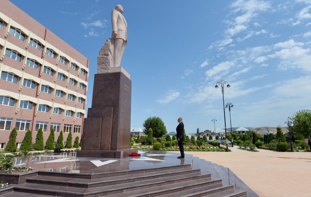 Präsident Ilham Aliyev zu Besuch in Göygöl
