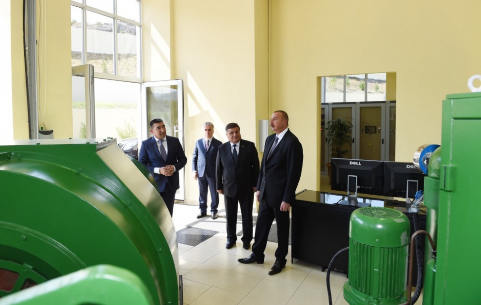 Im Rayon Göygöl Wasserkraftwerk “Çiçekli” nach vollständiger Rekonstruktion in Betrieb genommen