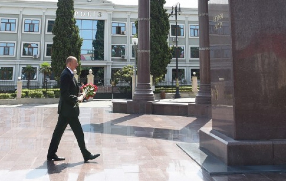 President Ilham Aliyev arrived in Shamkir district for visit