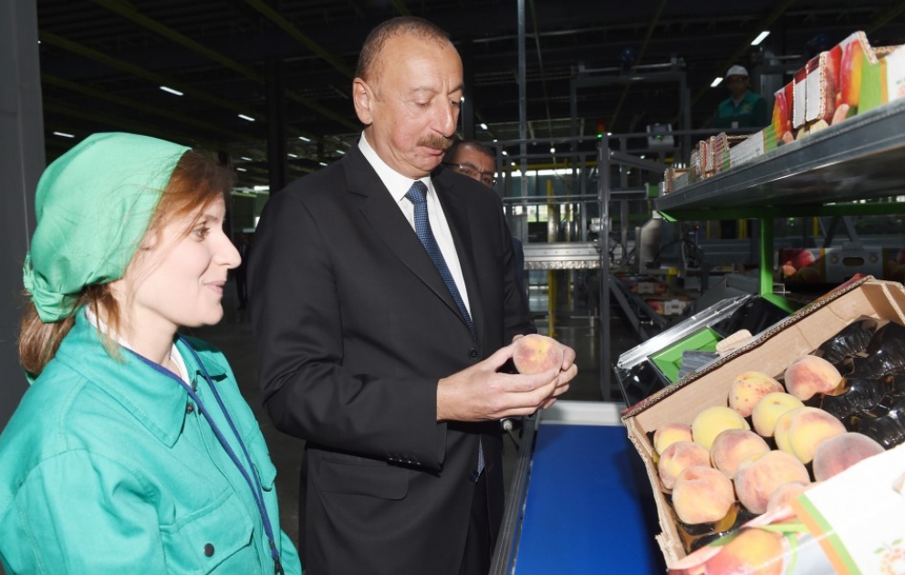 Staatspräsident weiht Logistikzentrum von "Schamkir Agropark"