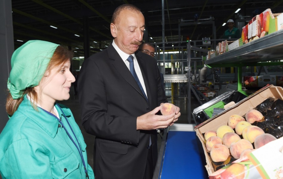 Le président Ilham Aliyev a pris part à l’inauguration du Centre logistique du parc agricole de Chamkir