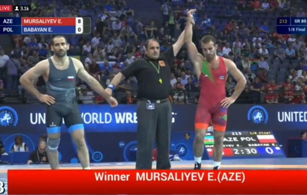 Dünya çempionatının ikinci günü: 1/8 final - Elvin Mürsəliyev - Edgar Babayan 8:0
