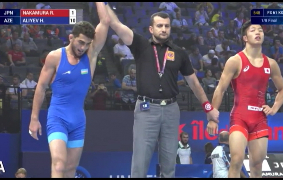 Hacı Əliyev Dünya çempionatının 1/4 finalında
