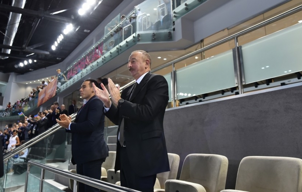 Volleyball-EM 2017 der Frauen: Aserbaidschan besiegt zum Auftakt  
Staatspräsident Ilham Aliyev sah dem Spiel zu