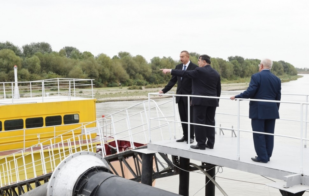 Le président de la République a participé à la cérémonie de mise en service du système d'approvisionnement en eau d'irrigation à Neftchala