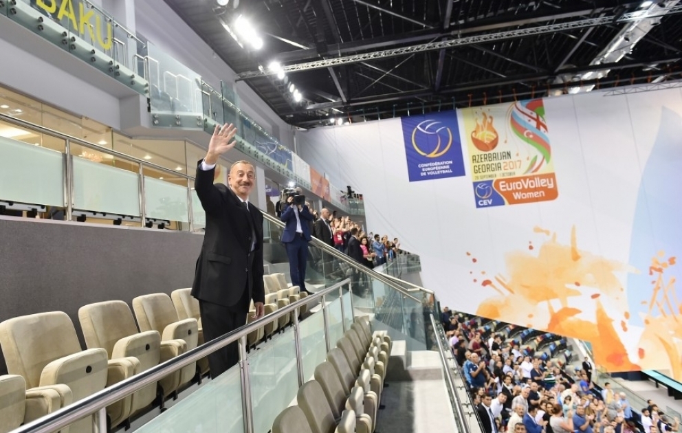 Azerbaijan reaches quarterfinal of women’s EuroVolley after beating Germany 3-1  
President Ilham Aliyev watched the national team`s game