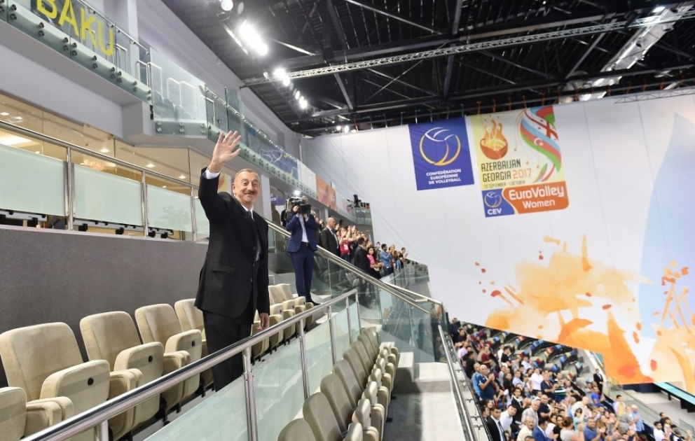 Volleyball-EM 2017: Deutschland verliert gegen Aserbaidschan mit 1:3 
Staatspräsident sah dem Spiel zu